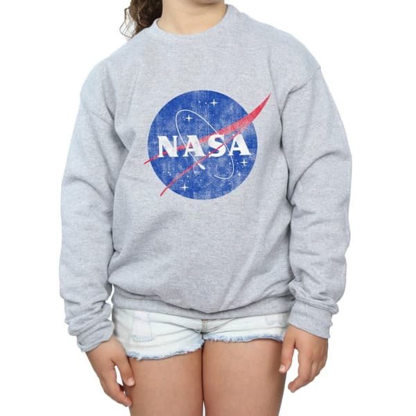 NASA Sweatshirt i bomull med tryckande logotyp för flickor