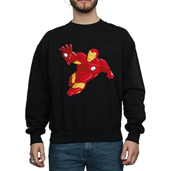 Iron Man Simple bomullströja för herrar Black L