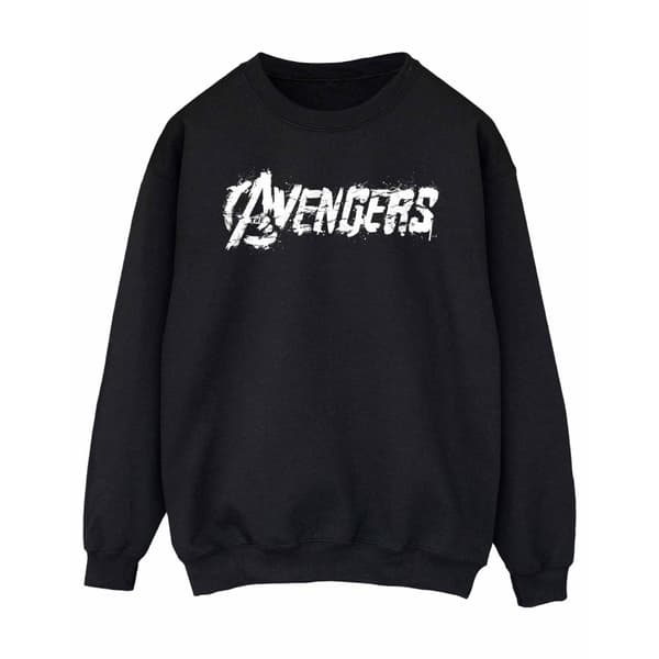 Marvel Avengers Womens/Ladies Distressed Logo Sweatshirt Black/White XXL