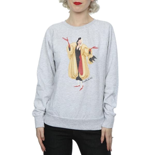 101 Dalmatians Womens/Ladies Classic Cruella De Vil Heather Sweatshirt