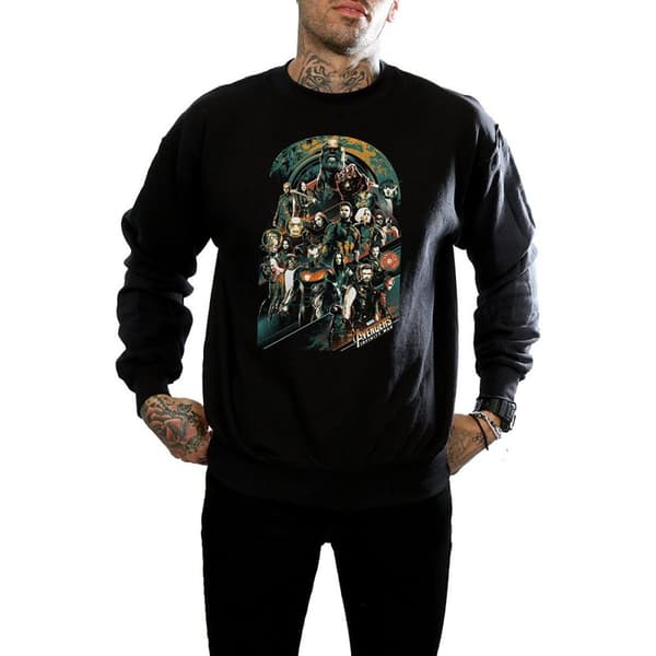 Avengers Infinity War Team bomullströja för herrar Black XL