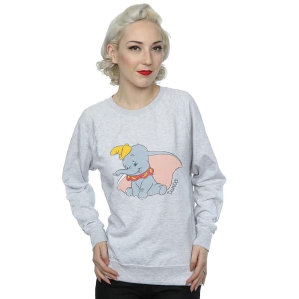 Dumbo Dam/Tjej Klassisk Sweatshirt i Heather
