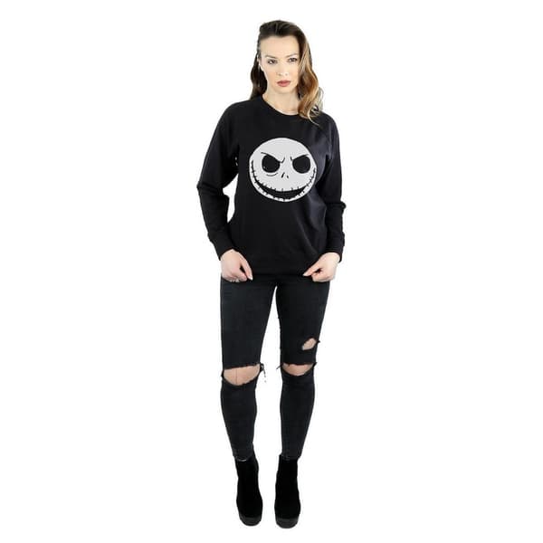 Nightmare Before Christmas Womens/Ladies Face Cotton Sweatshirt