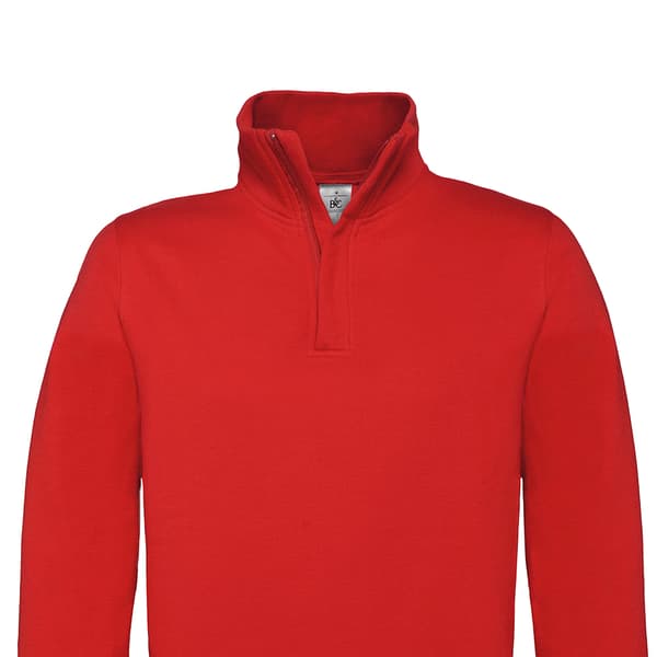 B&C ID.004 Sweatshirt med kvarts dragkedja i bomull för herrar