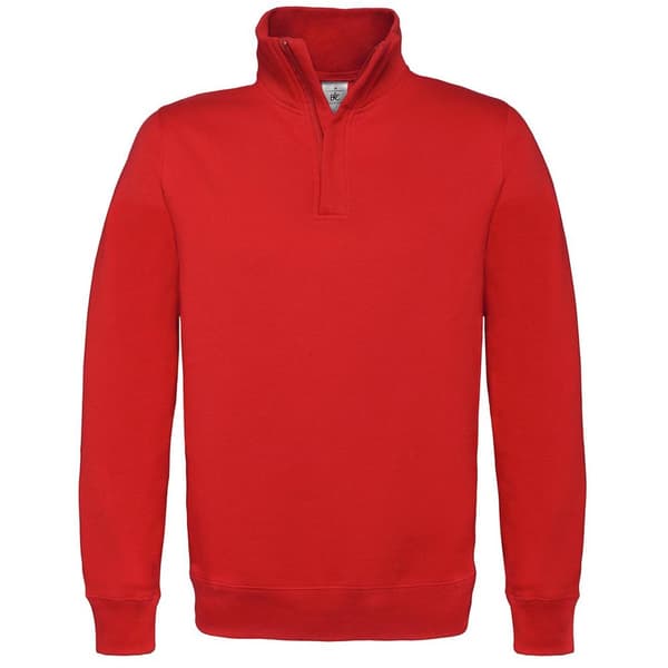 B&C ID.004 Sweatshirt med kvarts dragkedja i bomull för herrar