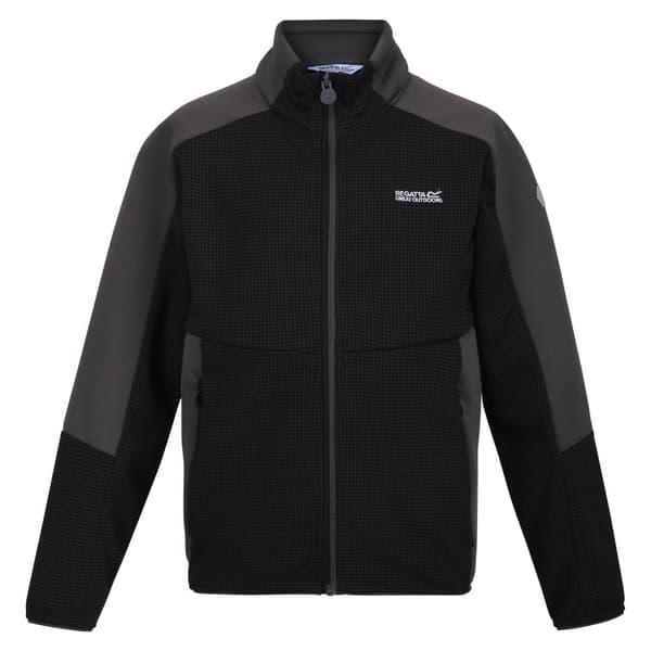 Regatta Highton II fleecejacka för barn/unga Black/Seal Grey 7-8 Years