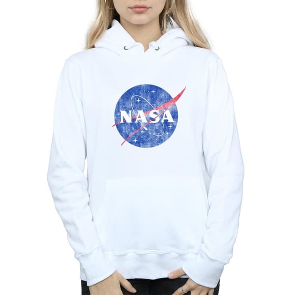 NASA Insignia Distressed-hoodie för damer/kvinnor White M