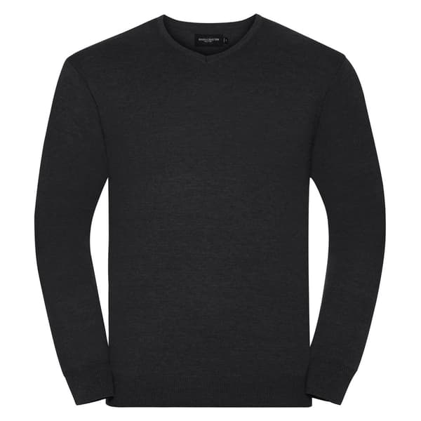 Russell Collection Mens Knitted V Neck Sweatshirt