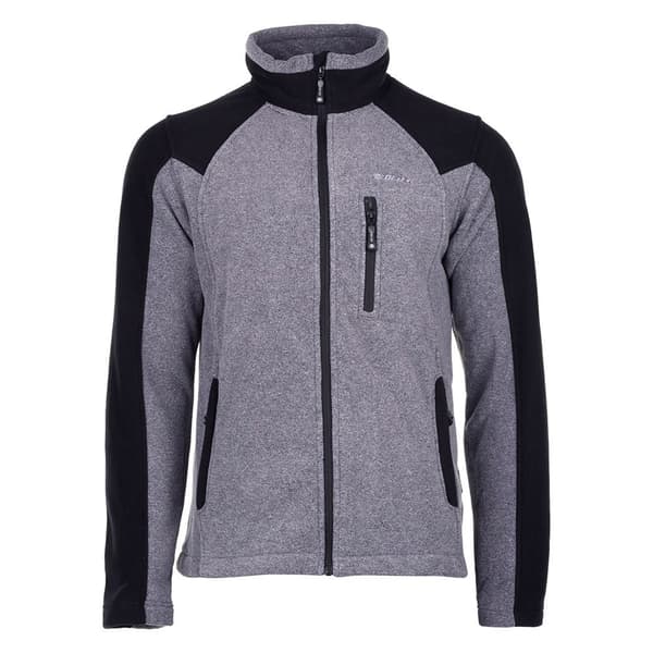 Hi-Tec Mens Monar Full Zip Fleece Jacket Ebony Melange/Black L