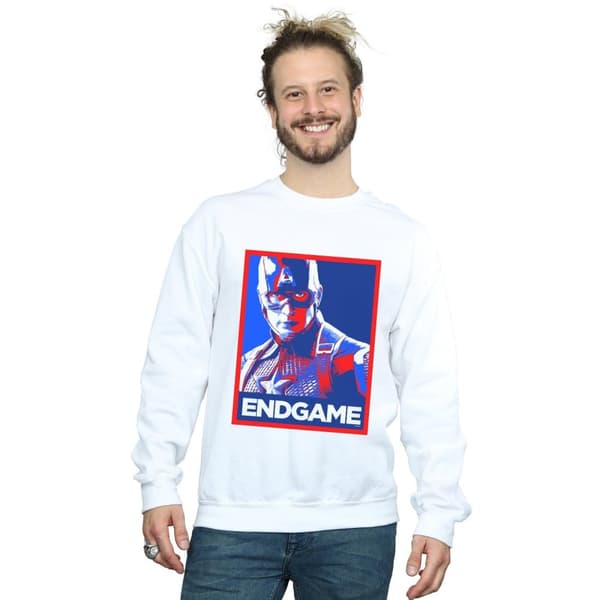 Marvel Mens Avengers Endgame Captain America Poster Sweatshirt