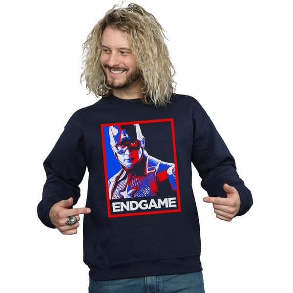 Marvel Mens Avengers Endgame Captain America Poster Sweatshirt