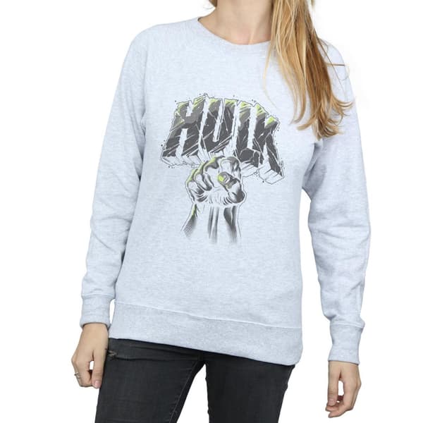Marvel Womens/Ladies Hulk Punch Logo Sweatshirt