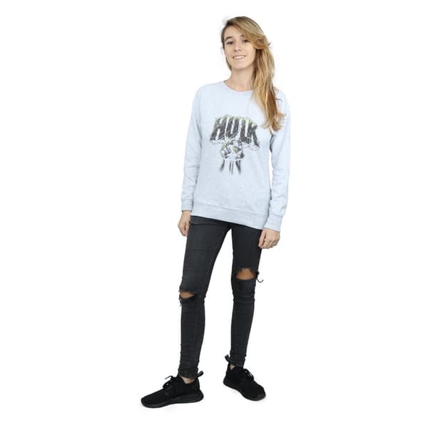 Marvel Womens/Ladies Hulk Punch Logo Sweatshirt