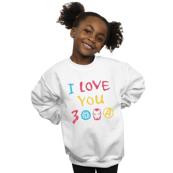 Marvel Girls Avengers Endgame I Love You 3000 Crayons Sweatshirt