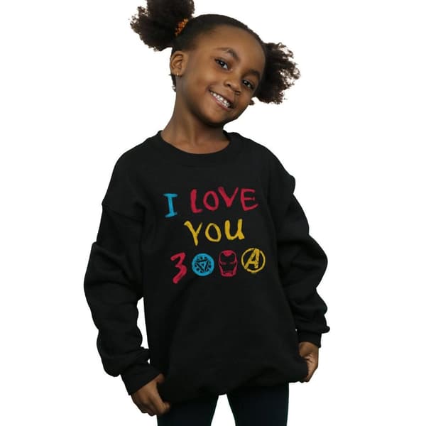 Marvel Girls Avengers Endgame I Love You 3000 Crayons Sweatshirt