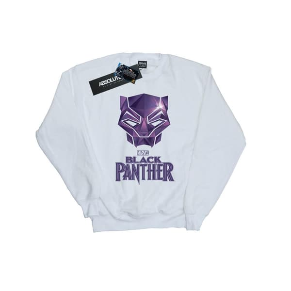 Marvel Womens/Ladies Black Panther Mask Logo Sweatshirt White L