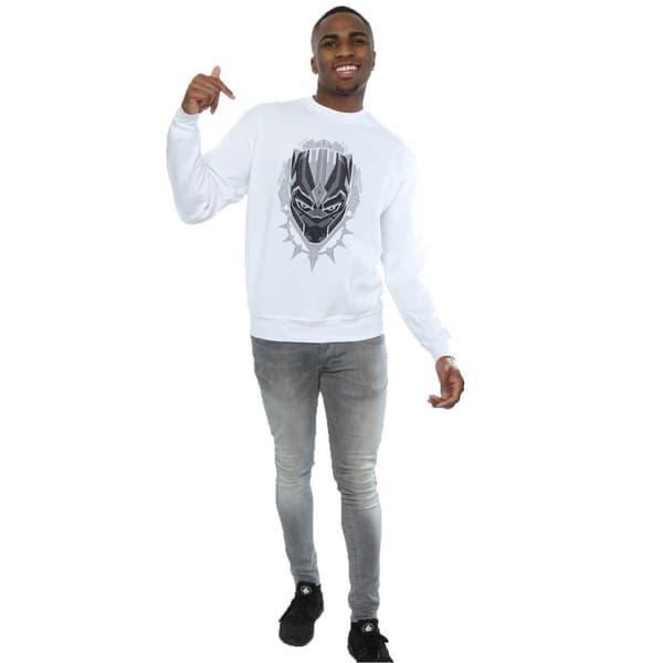 Marvel Mens Black Panther Head Sweatshirt