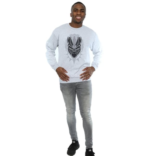 Marvel Mens Black Panther Head Sweatshirt