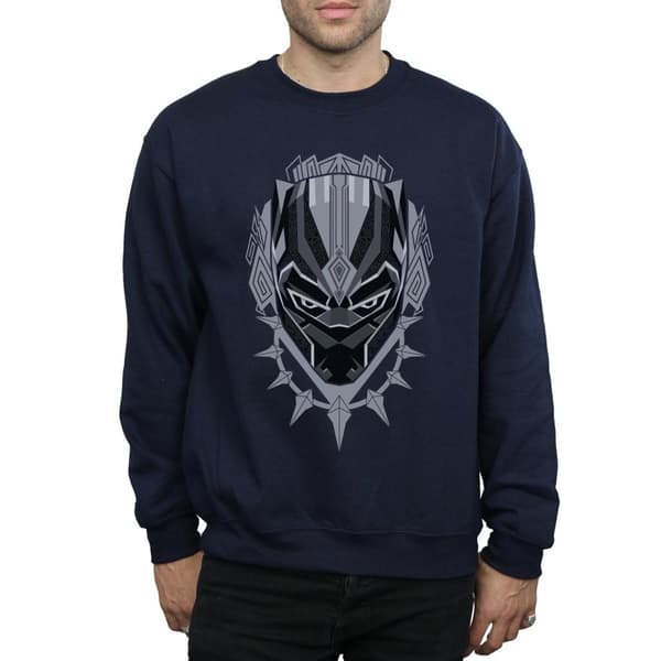 Marvel Mens Black Panther Head Sweatshirt