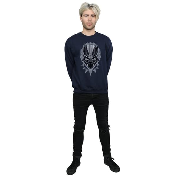 Marvel Mens Black Panther Head Sweatshirt