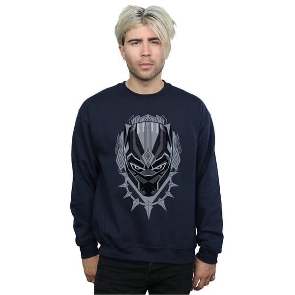 Marvel Mens Black Panther Head Sweatshirt