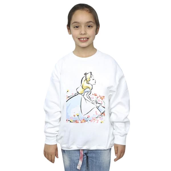 Disney Sweatshirt med skissade blommor från Alice i underlandet