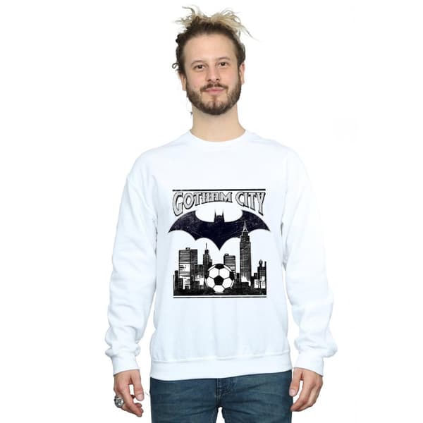 DC Comics Mens Batman Football Gotham City Sweatshirt