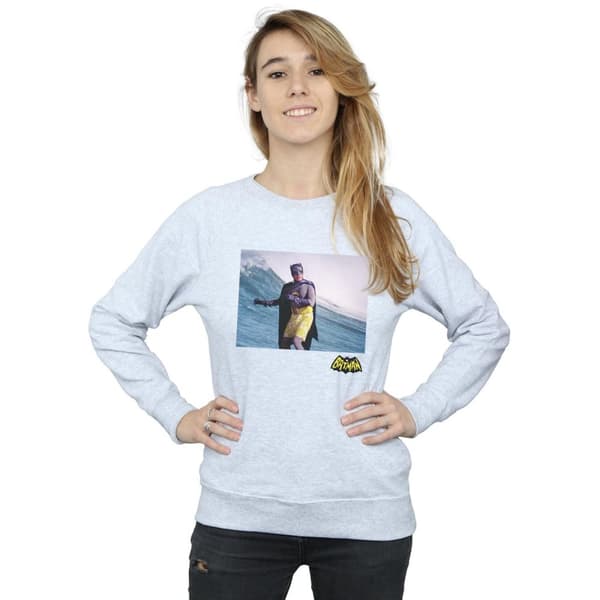 DC Comics Womens/Ladies Batman TV Series Surfing Logo Sweatshirt