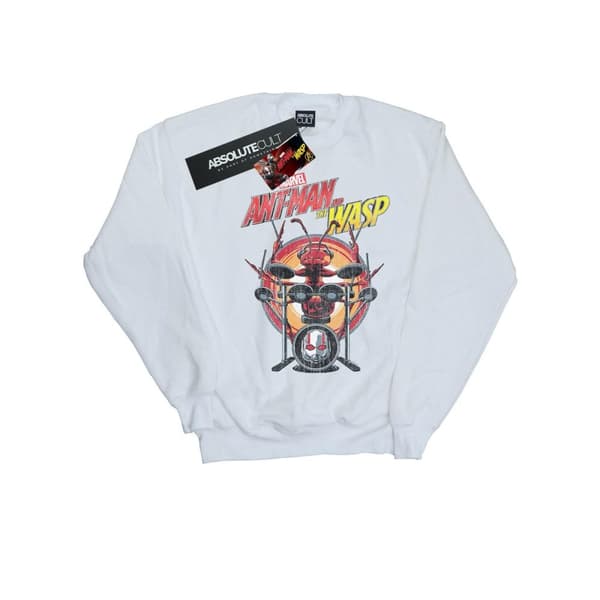 Marvel Boys Ant-Man And The Wasp Drummer Ant Sweatshirt White 7-8 Years