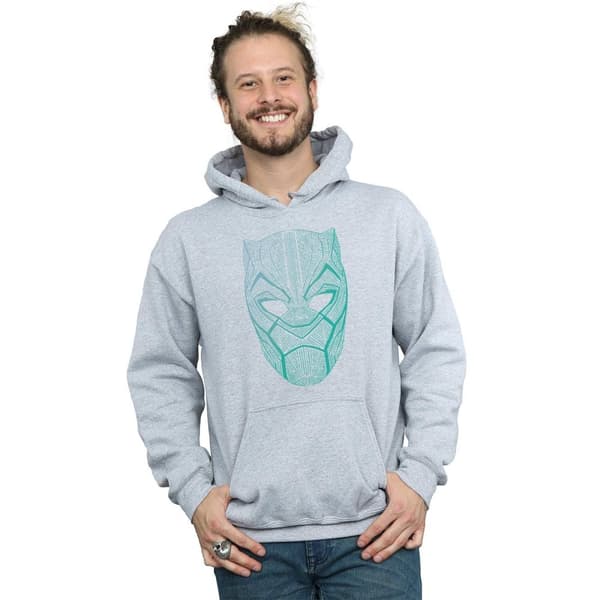 Marvel Mens Black Panther Tribal Mask Hoodie