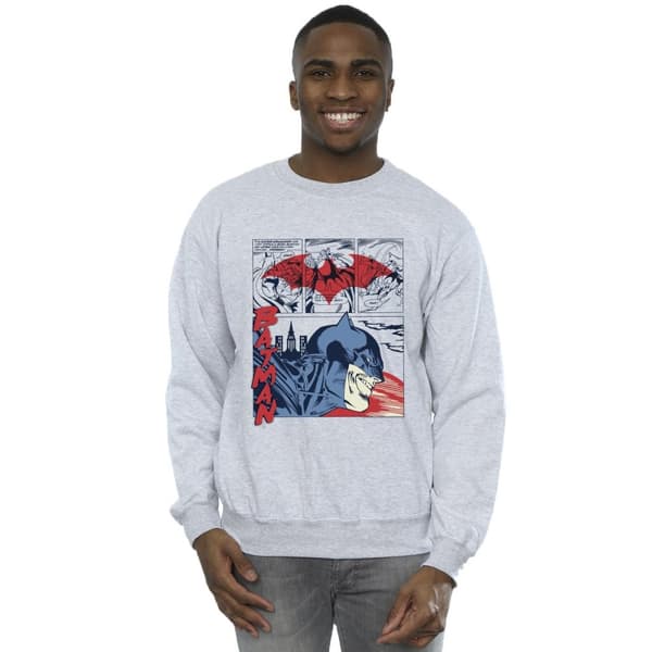 DC Comics Mens Batman Comic Strip Sweatshirt