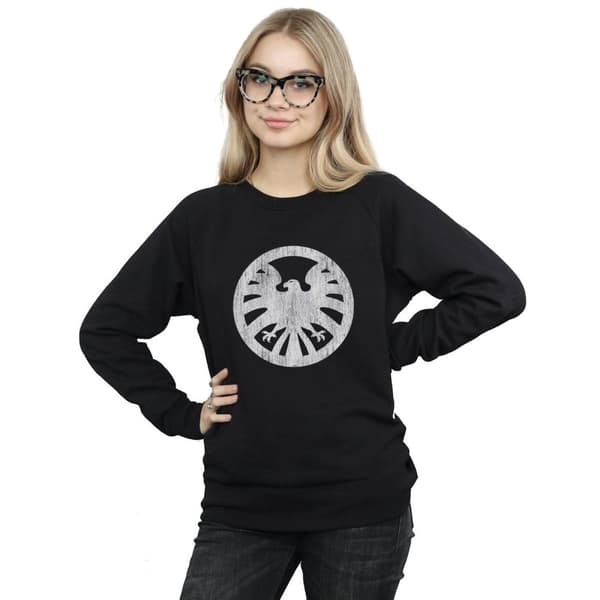 Marvel Dam/Tjej Agents Of SHIELD - Sweatshirt med distressed logotyp