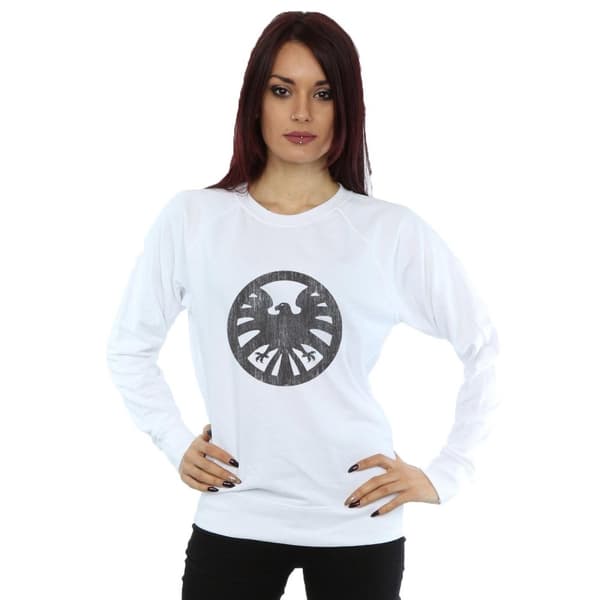 Marvel Dam/Tjej Agents Of SHIELD - Sweatshirt med distressed logotyp