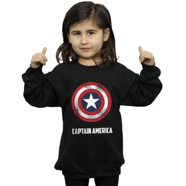 Marvel Girls Captain America Shield Text Sweatshirt