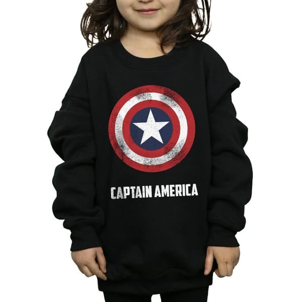 Marvel Girls Captain America Shield Text Sweatshirt
