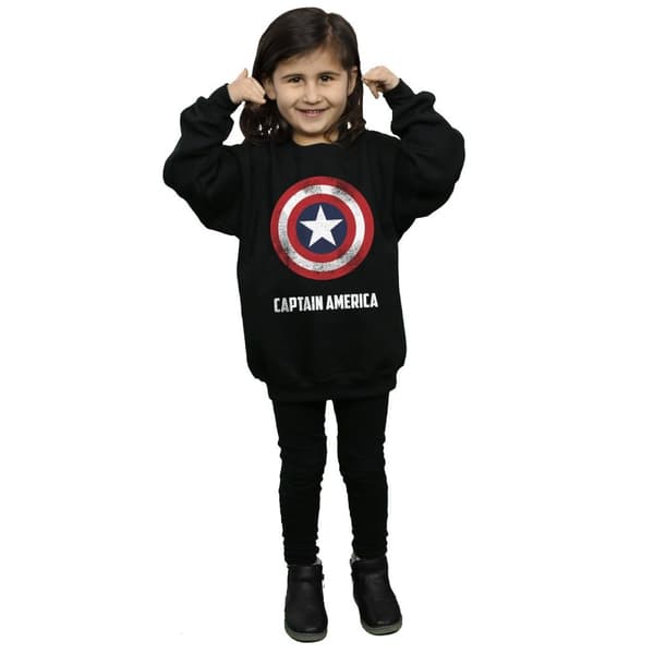 Marvel Girls Captain America Shield Text Sweatshirt