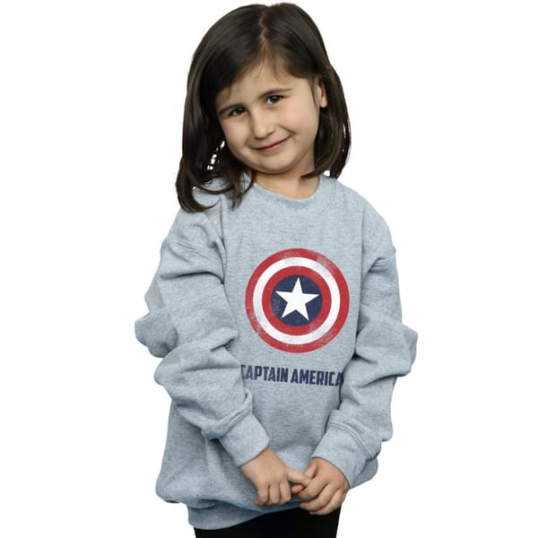 Marvel Girls Captain America Shield Text Sweatshirt
