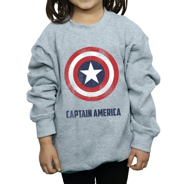 Marvel Girls Captain America Shield Text Sweatshirt