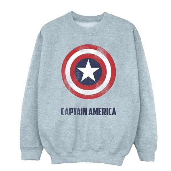 Marvel Girls Captain America Shield Text Sweatshirt