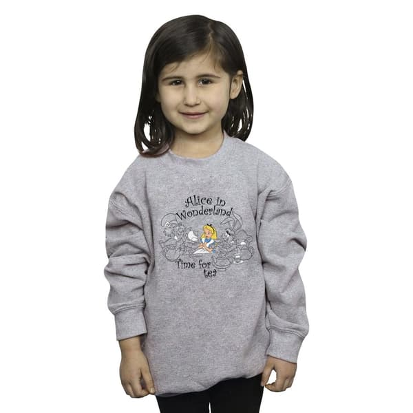 Disney Girls Alice In Wonderland Time For Tea Sweatshirt
