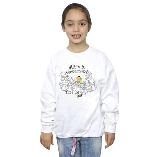 Disney Girls Alice In Wonderland Time For Tea Sweatshirt