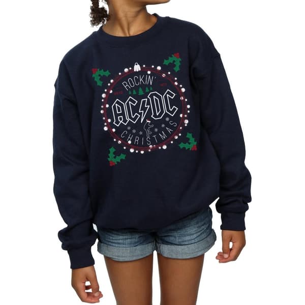 AC/DC Sweatshirt med julcirkel för flickor