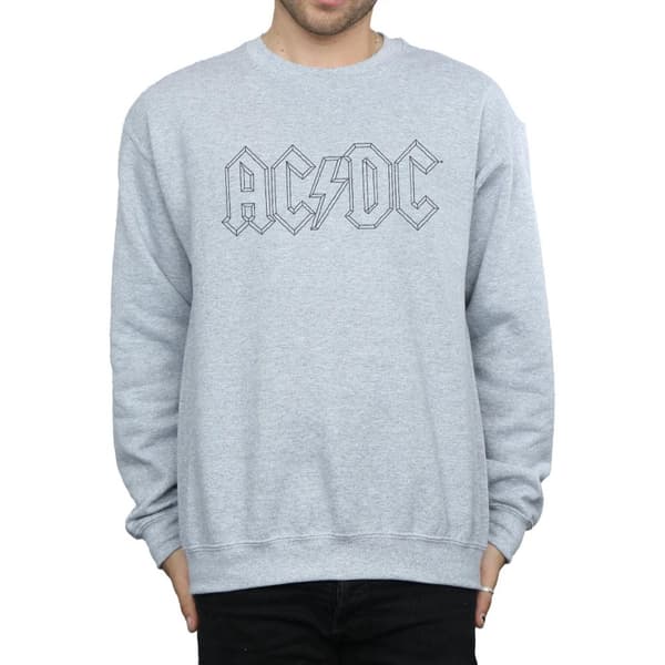 AC/DC Mens Black Outline Logo Sweatshirt