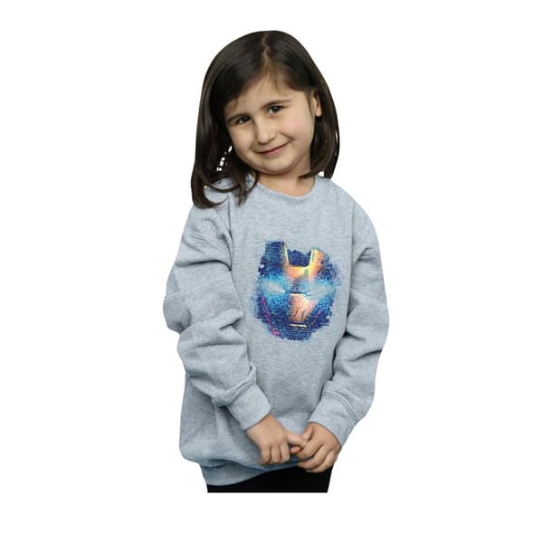 Marvel Girls Iron Man Distressed Head Sweatshirt