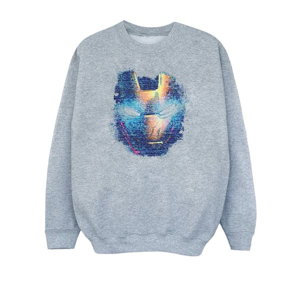Marvel Girls Iron Man Distressed Head Sweatshirt