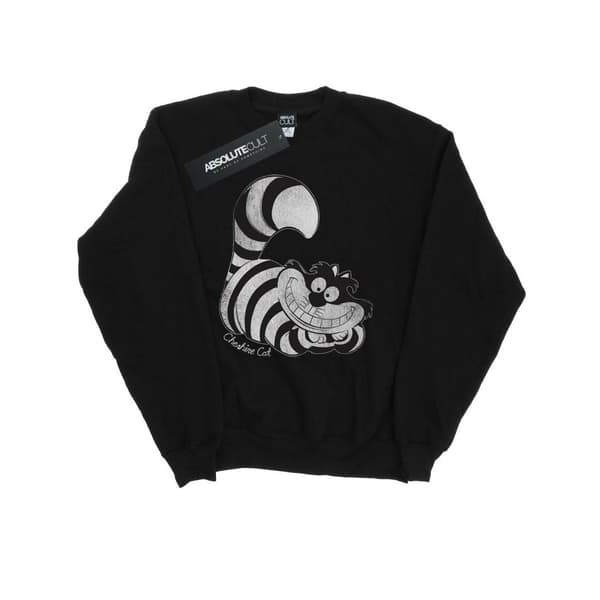 Disney Mens Alice in Wonderland Mono Cheshire Cat Sweatshirt Black M