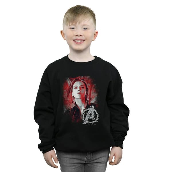 Marvel Boys Avengers Endgame Black Widow Brushed Sweatshirt