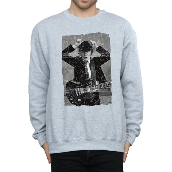 AC/DC Angus Young - Sweatshirt med tryckfotografi, herr