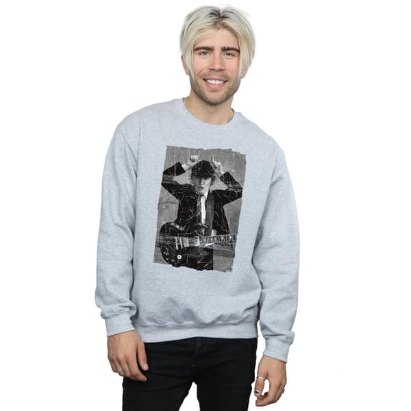 AC/DC Angus Young - Sweatshirt med tryckfotografi, herr