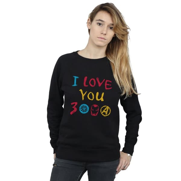 Marvel Womens/Ladies Avengers Endgame I Love You 3000 Crayons Sweatshirt
